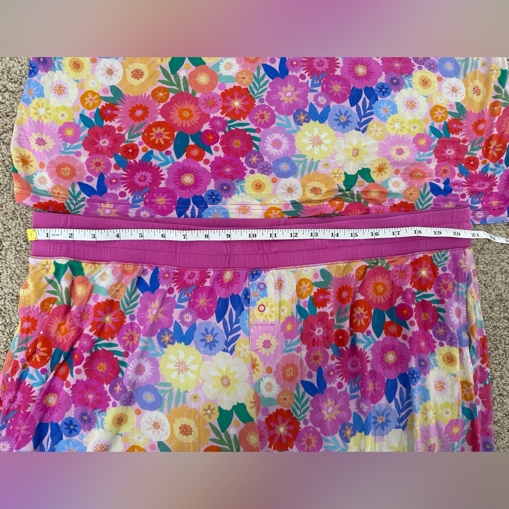 Little Sleepies Rainbow Blooms Short Sleeve Pajama Set - Picture 3 of 7